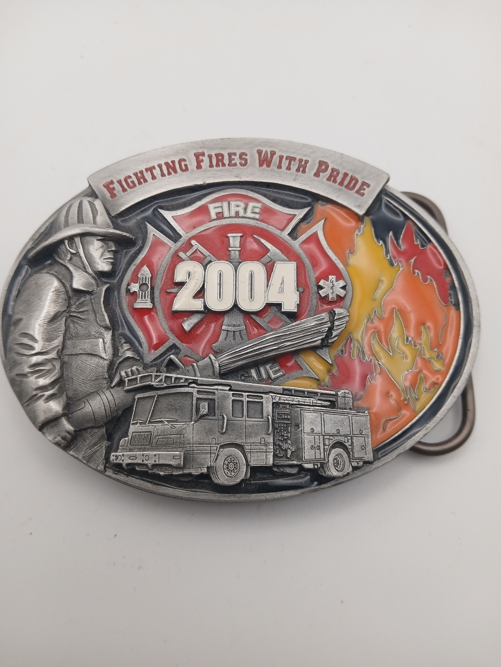 Limited Edition 2004 Siskiyou Firefighter Belt Buckle Fighting Fires With Pride